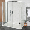Walk-In Dusche 3 Seiten,  inkl. Duschtasse in Weiß,  ab 1100x700mm,  Farbe & Seitenpaneel wählbar - Portland Hudson Reed