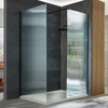 Walk-In Dusche Eckeinbau mit geriffeltem Glas,  Schwarz - Duschwanne in Weiß – ab 110cm x 70cm - Florence Hudson Reed