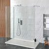 Walk-In Dusche mit 2 Duschwänden in Chrom,  Duschtasse in Weiß,  Größe wählbar - Portland Hudson Reed