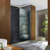 Walk-In Dusche mit geriffeltem Glas in Schwarz,  inkl. Duschwanne mit Schiefer-Effekt,  Größe ab 110cmx70cm wählbar - Florence Hudson Reed
