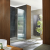 Walk-In Dusche mit geriffeltem Glas und Rahmen in Chrom,  Nischeneinbau - inkl. Duschwanne - Florence - ab 1100 x 700mm