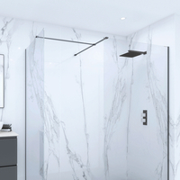 Walk-In Dusche zum Eckeinbau,  mit Profil in Schwarz – Größe wählbar - RAK Feeling x Hudson Reed