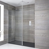 Walk-In Duschwand 1400 x 900mm inkl. Anthrazit Duschtasse & Duschwandhaltestange,  von Hudson Reed