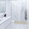 Walk-In Duschwand mit Duschtasse,  in Matt-Cappuccino Stein-Optik,  von 120cm x 80cm - RAK Feeling x Hudson Reed
