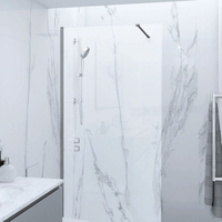 Walk-In Duschwand mit Profil und Stützarm in Grau – von 600mm - RAK Feeling x Hudson Reed