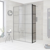 Walk-In Seitenpaneel 30cm mit Scharnier und Gittermuster in Schwarz - Barq Hudson Reed
