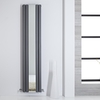 Wandheizkörper mit Ganzkörper-Spiegel 1800 x 385mm Anthrazit 1344W Vertikal - Sloane von Hudson Reed