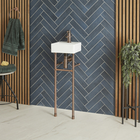 Waschbecken mit Metallgestell 280mm x 280mm geölte Bronze – Halwell