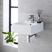 Waschbecken Quadratisch 400mm x 400mm - Handwaschbecken fur Gäste WC - Halwell,  von Hudson Reed