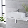 Waschbecken zur Aufsatz- & Wandmontage Rechteckig 600 x 420mm - Sandford mit Hahnloch,  von Hudson Reed