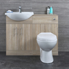 Waschtisch und Toiletten Set - Eiche 1140mm - ovale Toilette