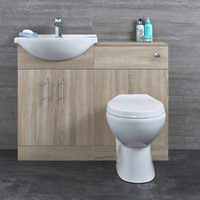 Waschtisch und Toiletten Set - Eiche 1140mm - ovale Toilette