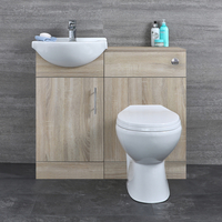 Waschtisch und Toiletten Set - Eiche 940mm - ovale Toilette