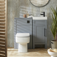 Waschtischunterschrank 40cm & WC-Einheit in Hellgrau,  mit Sandford-Stand-WC - Warwick Hudson Reed