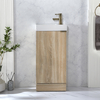 Waschtischunterschrank 40cm mit Waschbecken,  Eiche - Griffe wählbar - Cluo Hudson Reed