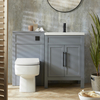Waschtischunterschrank 60cm & WC-Einheit in Hellgrau mit Sandford-Stand-WC - Warwick Hudson Reed
