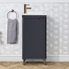 Waschtischunterschrank in Anthrazit mit Waschbecken 40cm - Farbe und Design der Griffe wählbar - Edge Hudson Reed