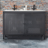 Waschtischunterschrank mit doppel-Wasbecken - Aus Metall - Schwarz - 1200mm - Industriestil-Modernes Design - Hudson Reed
