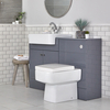 Waschtischunterschrank mit Waschbecken und integrierter Toilette,  Grau,  1170mm - Atticus
