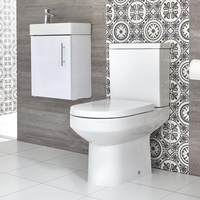 WC & Wand-Waschtisch Set,  Unterschrank B 400mm Farbe wählbar