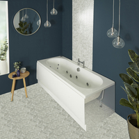 Whirlpool-Badewanne - 2 personen,  170 x 70cm,  mit Vorderschürze,  Mittelablauf – 14 Wasserdüsen und Luftdüsen – Hudson Reed