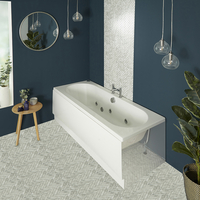 Whirlpool-Badewanne - 2 personen,  170 x 70cm,  mit Vorderschürze,  Mittelablauf – 6 Wasserdüsen – Hudson Reed