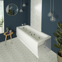 Whirlpool-Badewanne,  170 x 70cm,  mit Vorderschürze – inkl. 6 Wasserdüsen und Luftdüsen - Hudson Reed