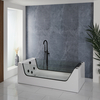 Whirlpool-Badewanne 180cm x 80cm,  mit einer Rückenschräge,  Schwarz - Breeze Hudson Reed