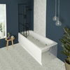 Whirlpool-Badewanne mit Gittermusteraufsatz - 1700mm x 750mm - mit Vorderschürze - inkl. 6 Wasserdüsen - Richmond