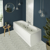 Whirlpool-Badewanne mit zwei Rückenschrägen,  Mittelablauf – Größe,  Schürze und Massagedüsen wählbar – Otterton Hudson Reed