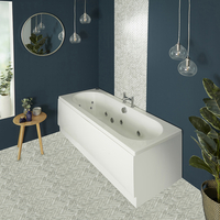 Whirlpool-Badewanne mit zwei Rückenschrägen,  Mittelablauf – Größe,  Schürze und Massagedüsen wählbar – Otterton Hudson Reed