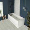 Whirlpool-Duschbadewanne mit Gittermusteraufsatz - Größe,  Schürze und Massagedüsen wählbar – Richmond Hudson Reed