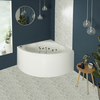Whirlpool-Eckbadewanne 1200mm x 1200mm,  mit Schürze,  Weiß – Massagedüsen wählbar – Belstone Hudson Reed