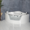 Whirlpool-Eckbadewanne in Chrom,  140cm x 140cm - Breeze Hudson Reed