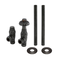 Winkelventile Retro in Zinnoptik,  Thermostatisch inkl. Rohrstücke für 15mm Kupferrohre - Paar – Regent Hudson Reed