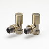 Winkelventilset für Heizkörper,  gebürstetes Gold - 15mm Rohrverbindung - Hudson Reed