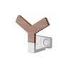 Y Kleiderhaken Aluminium mit Teak Holz,  von Hudson Reed