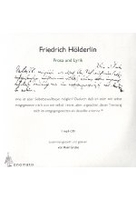 Friedrich Hölderlin - Prosa und Lyrik