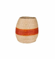 Aufbewahrungskorb rot / natur,  Ø 30 cm