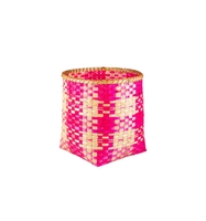 Bambuskorb rotpink / natur