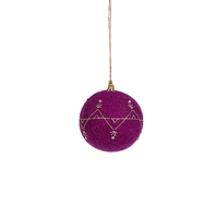 Christbaumschmuck Kugel violett / gold
