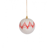 Christbaumschmuck Kugel weiß / rot