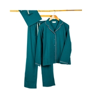 Damenpyjama Bio Baumwolle,  Maja XL Petrol 