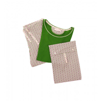 Damenpyjama grün Hexagon,  Größe 40