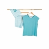 Damenpyjama Yuna,  weiß / türkis,  Gr. XL