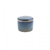 Dose Keramik rund blau/ beige gesprenkelt
