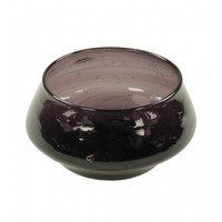 Glasschale bauchig groß,  aubergine