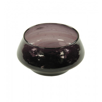 Glasschale bauchig mittel,  aubergine