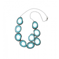 Halskette Tagua hellblau