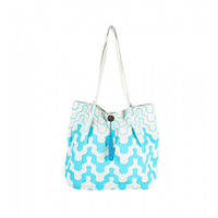Handtasche Wellenprint türkis